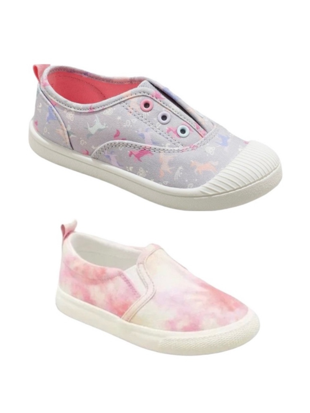 Lot of 2 Cat & Jack Toddler Girls Slip on Sneakers